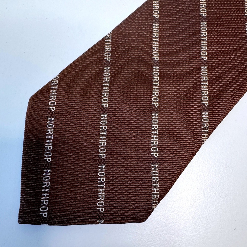 NORTHROP Rare Vintage Tie Polyester Blend 3" Width Diagonal Words Retirement